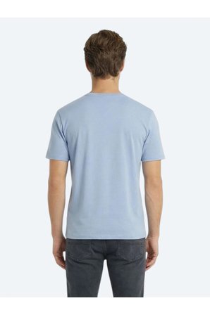 Açık Mavi Düz %100 Pamuk T-Shirt