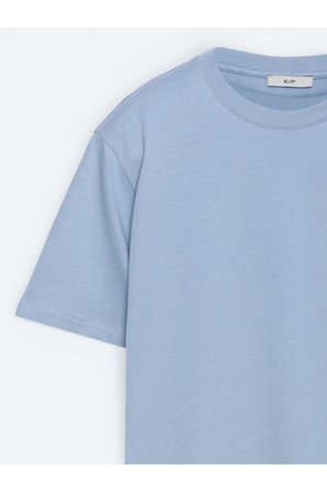 Açık Mavi Düz %100 Pamuk T-Shirt