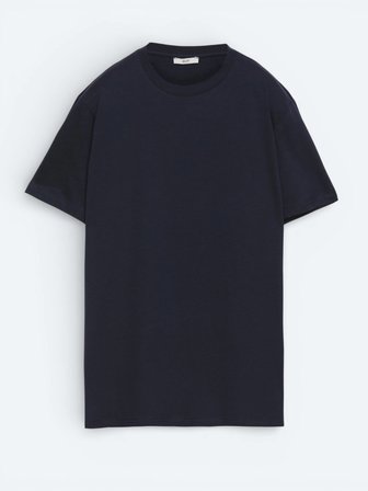 Lacivert Düz %100 Pamuk T-Shirt