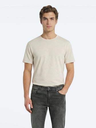 Taş Düz %100 Pamuk T-Shirt