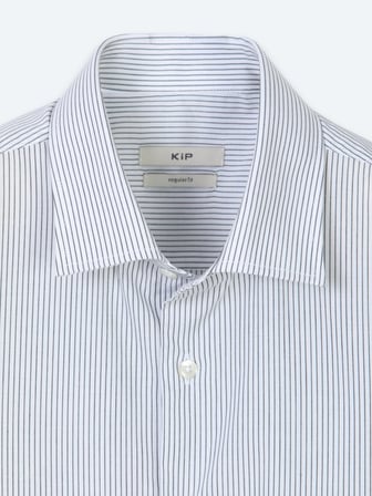 Lacivert Çizgili Regular Fit Uzun Dokuma Casual Pamuk Karışımlı Gömlek