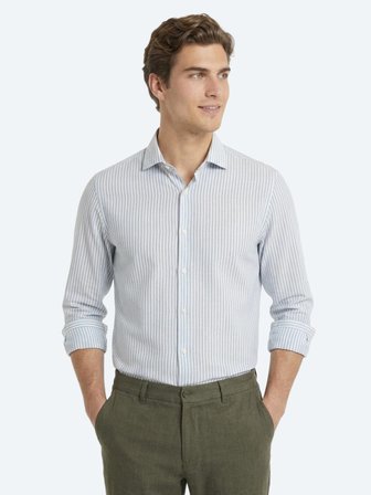 Yeşil Düz Regular Fit Uzun Dokuma Casual Pamuk Karışımlı Gömlek