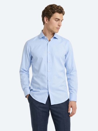 Açık Mavi Düz Regular Fit Uzun Dokuma Casual %100 Pamuk Gömlek