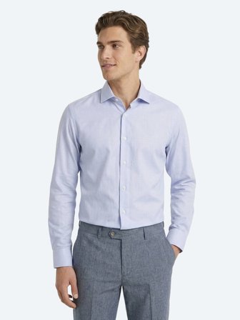 Açık Mavi Mikro Regular Fit Uzun Dokuma Casual %100 Pamuk Gömlek