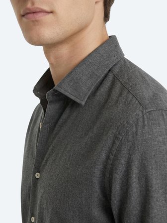 Kahverengi Düz Regular Fit Uzun Dokuma Casual Pamuk Karışımlı Gömlek