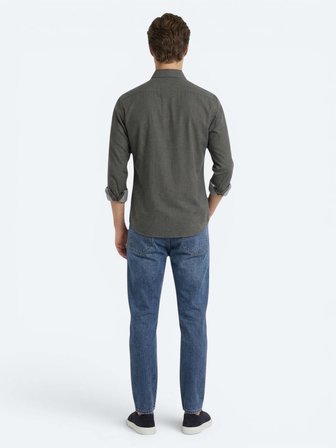 Kahverengi Düz Regular Fit Uzun Dokuma Casual Pamuk Karışımlı Gömlek