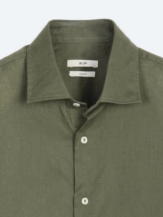 Haki Regular Fit Uzun Dokuma Casual Pamuk Karışımlı Gömlek