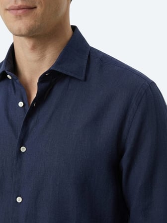 İndigo Regular Fit Uzun Dokuma Casual Pamuk Karışımlı Gömlek