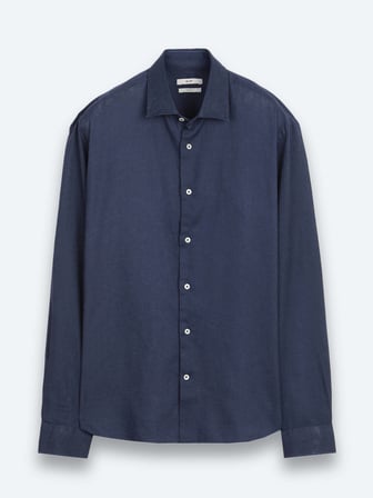 İndigo Regular Fit Uzun Dokuma Casual Pamuk Karışımlı Gömlek