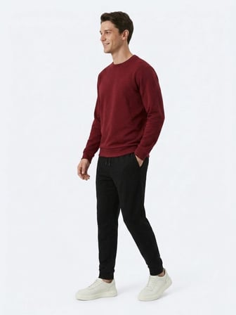 Bordo Düz Sweatshırt
