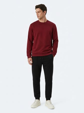 Bordo Düz Sweatshırt