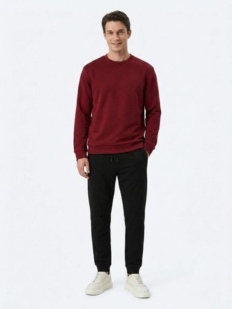 Bordo Düz Sweatshırt