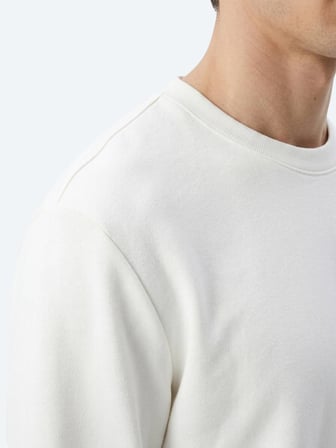 Beyaz Düz Sweatshırt