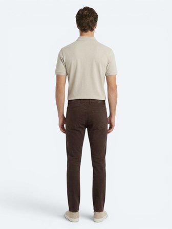 Kahverengi Dokuma Slim Fit Spor Pamuk Karışımlı Pantolon