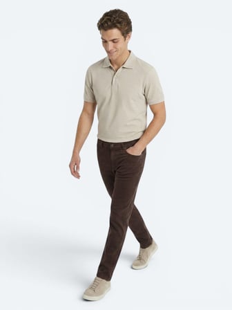 Kahverengi Dokuma Slim Fit Spor Pamuk Karışımlı Pantolon