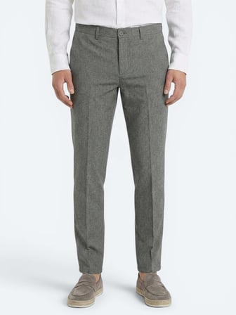 Haki Kumaş Relaxed Fit Casual Keten Karışımlı Pantolon