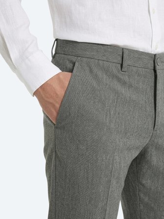 Haki Kumaş Relaxed Fit Casual Keten Karışımlı Pantolon