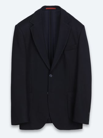 Lacivert Çizgili Modern Fit Pamuk Karışımlı Örme Takım Elbise