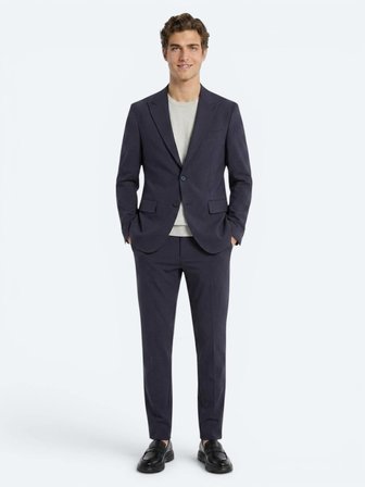 Koyu Gri Düz Modern Fit Örme Takım Elbise