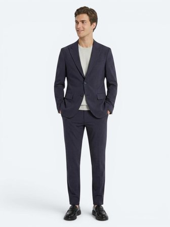 Koyu Gri Düz Modern Fit Örme Takım Elbise