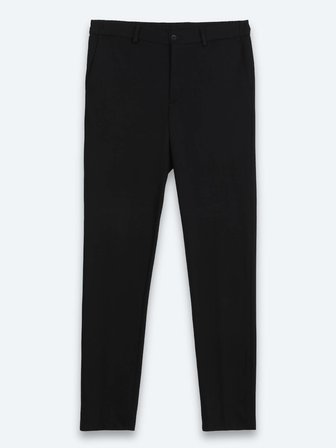 Siyah Çizgili Modern Fit Pamuk Karışımlı Örme Takım Elbise
