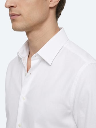 Beyaz Çizgili Regular Fit Uzun Dokuma Casual %100 Pamuk Gömlek