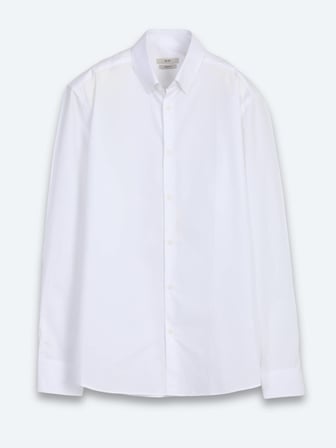 Beyaz Çizgili Regular Fit Uzun Dokuma Casual %100 Pamuk Gömlek