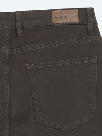 Haki Düz Dokuma Slim Fit Spor Pamuk Karışımlı Pantolon