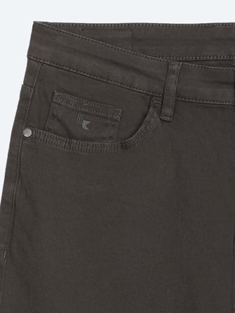 Haki Düz Dokuma Slim Fit Spor Pamuk Karışımlı Pantolon