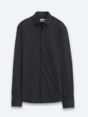 Antrasit Regular Fit Uzun Dokuma Casual %100 Pamuk Gömlek