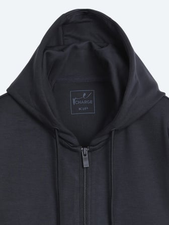 Lacivert Kapüşonlu Düz Sweatshirt