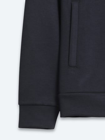 Lacivert Kapüşonlu Düz Sweatshirt