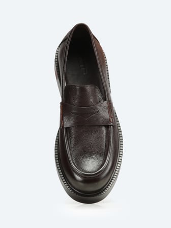 Kahverengi Deri Smart Casual Loafer