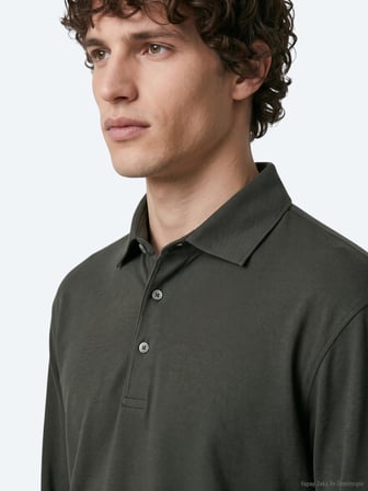 Haki Düz Polo Yaka %100 Pamuk T-Shirt