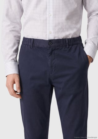 Lacivert Düz Dokuma Jogging Fit Casual Pantolon