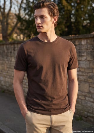Mürdüm Düz %100 Pamuk T-Shirt