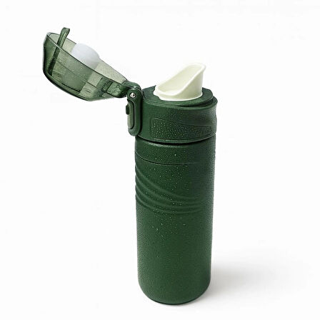 Dekorasyaa Paslanmaz Çelik Sızdırmaz Termos - Yeşil - 550 ml - Kilitli