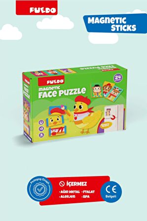 Puedo Manyetik Face Puzzle - Sevimli Suratlar