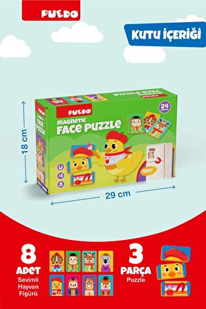 Puedo Manyetik Face Puzzle - Sevimli Suratlar