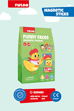 Puedo Manyetik Puzzle - Funny Faces (Sevimli Suratlar)