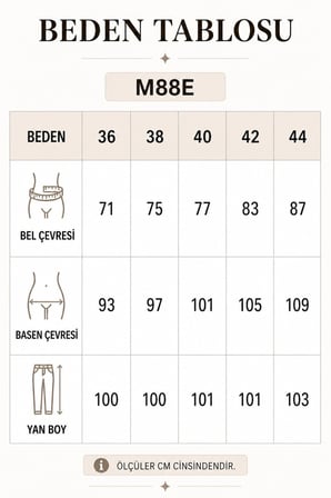 Kadın Mavi Fular Detaylı Yüksek Bel Mom Fit Jean Pantolon