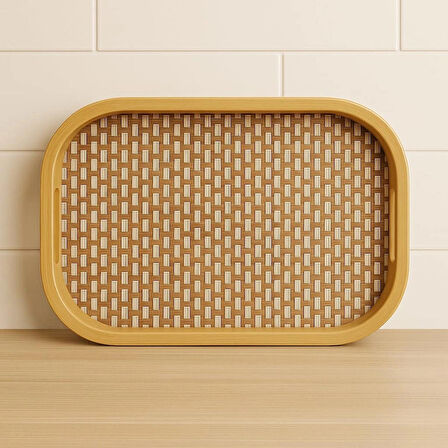 Dekorasyaa Bambu Dikdörtgen Tepsi 33cm x 22cm x 5cm