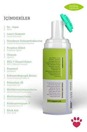 Cupyypet Evcil Hayvanlar İçin Pati Temizleme Köpüğü 150 ml