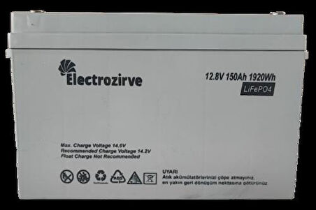 Electro Zirve 12.8V 150Ah Lityum Akü (LifePO4)