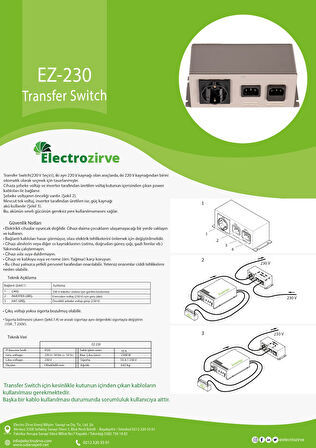 Electrozirve 10A Transfer Switch