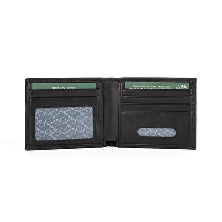 RFID Korumalı Siyah Hakiki Deri Erkek Cüzdan | Minimalist | Essential Slim Onyx
