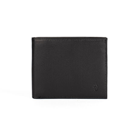 RFID Korumalı Siyah Hakiki Deri Erkek Cüzdan | Minimalist | Essential Slim Onyx