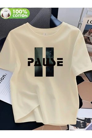 Unisex Pause Baskılı Tasarım Tshirt
