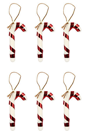 Waldern 6lı Şeker Kamışı Yılbaşı Süs 11cm