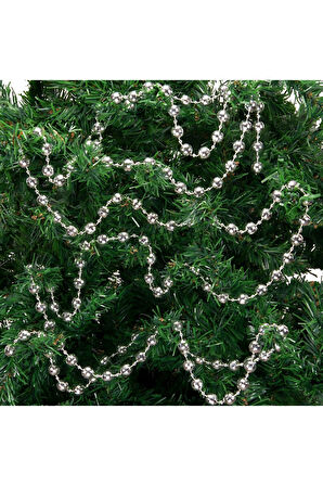 Waldern Premium 5 metre 6mm Yılbaşı Zincir Süs Gümüş